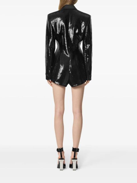 Versace Hourglass embellished playsuit - Black