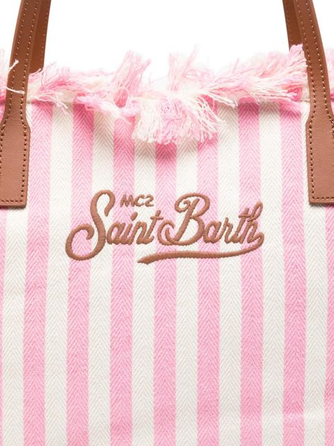 MC2 Saint Barth striped beach bag - White