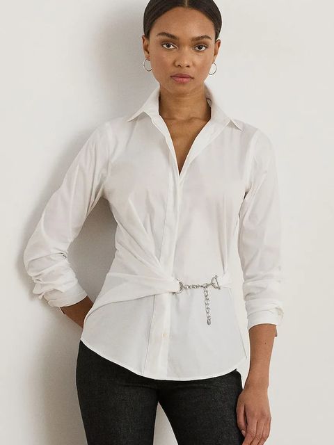 Lauren Ralph Lauren koszula damska kolor biały regular z kołnierzykiem klasycznym 200979866 - zdjęcie produktu nr 1