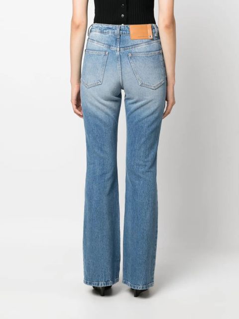 Rabanne coin-detail flared jeans - Blue