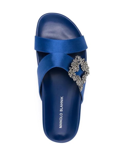 Manolo Blahnik Chilanghi crystal-embellished sandals - Blue