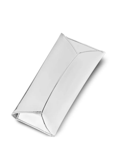 Aquazzura metallic-leather clutch bag - Grey