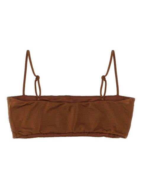 MC2 Saint Barth Athena rhinestone-leopard bikini top - Brown - zdjęcie produktu nr 2