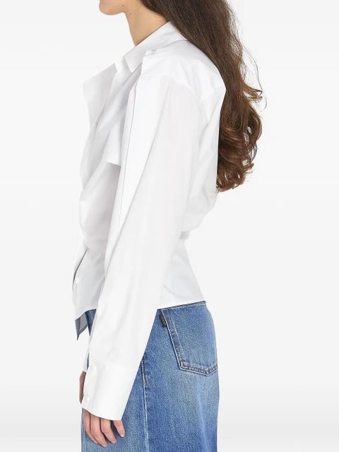 The Attico asymmetrical V-neck shirt - White