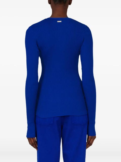 Ferragamo ribbed long-sleeve top - Blue