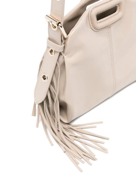 Maje Miss Mini Naplack crossbody bag - Neutrals