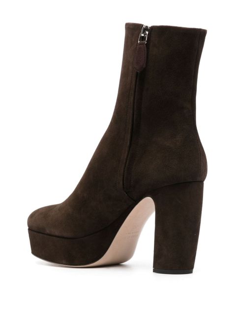 Miu Miu 95mm suede ankle boots - Brown
