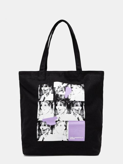 Karl Lagerfeld Jeans torebka bawełniana kolor czarny A3W50070 - zdjęcie produktu nr 1