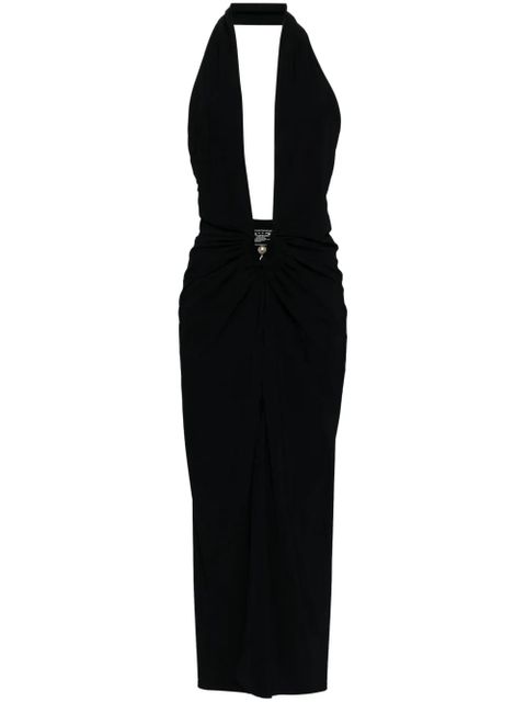 Christopher Esber pierced orbit halter slit dress - Black - zdjęcie produktu nr 1