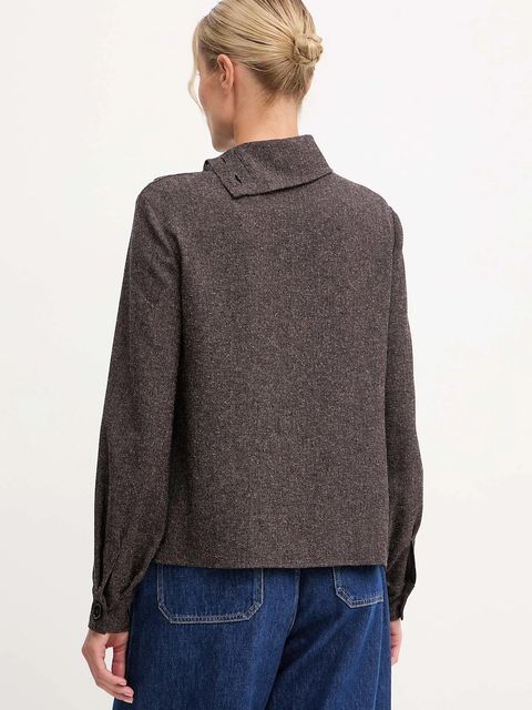 Patrizia Pepe bluzka damska kolor brązowy gładka 2C1657 A646