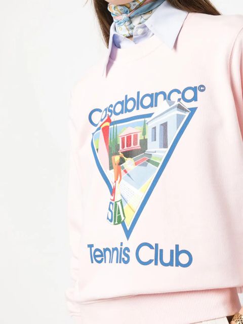Casablanca Tennis Club print sweatshirt - Pink