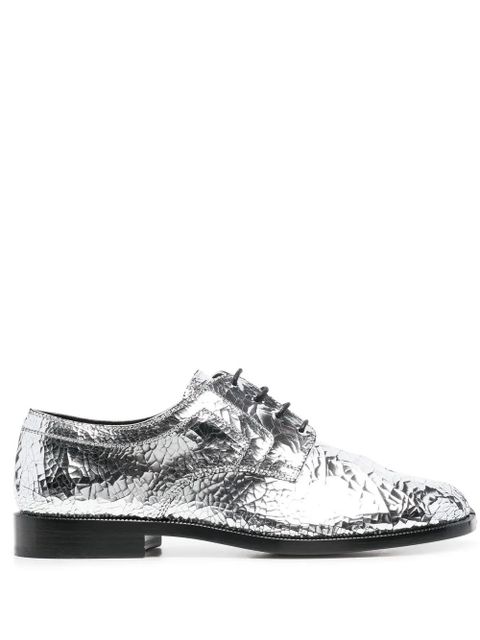Maison Margiela Tabi mirror-effect lace-up brogues - Silver - zdjęcie produktu nr 1