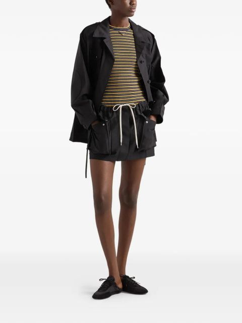 Prada flap-pocket drawstring mini skirt - Black - zdjęcie produktu nr 2