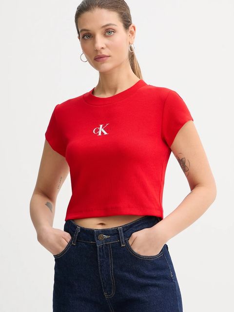 Calvin Klein Jeans t-shirt damski kolor czerwony LV047AB802 - zdjęcie produktu nr 1