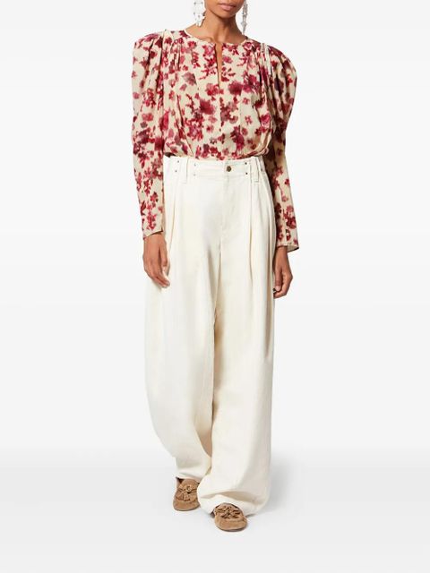 ISABEL MARANT Zarga silk floral top - Neutrals - zdjęcie produktu nr 2