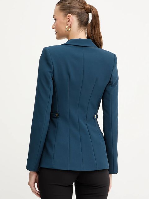 Elisabetta Franchi marynarka kolor granatowy jednorzędowa gładka GI17556E2