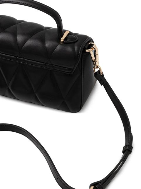 TWINSET logo-plaque quilted satchel bag - Black