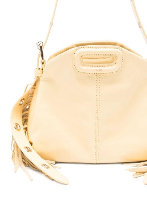 Maje mini Miss M fringed leather tote bag - Yellow