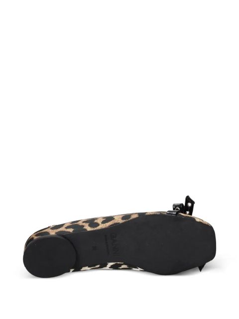 GANNI leopard-print ballet flats - Neutrals