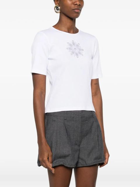 TWINSET floral-appliqué T-shirt - White