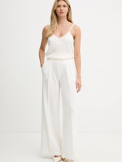 Twinset top z dodatkiem jedwabiu damska kolor biały gładka 252TT2411 - zdjęcie produktu nr 2