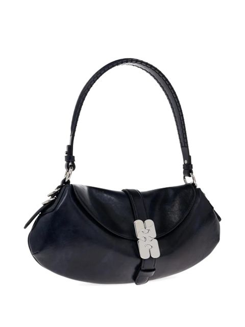 GANNI logo-buckle tote bag - Blue