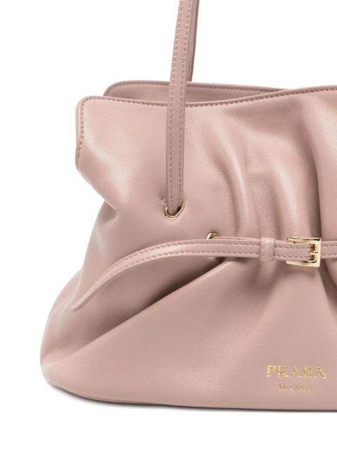 Prada gathered-detail buckled shoulder bag - Pink