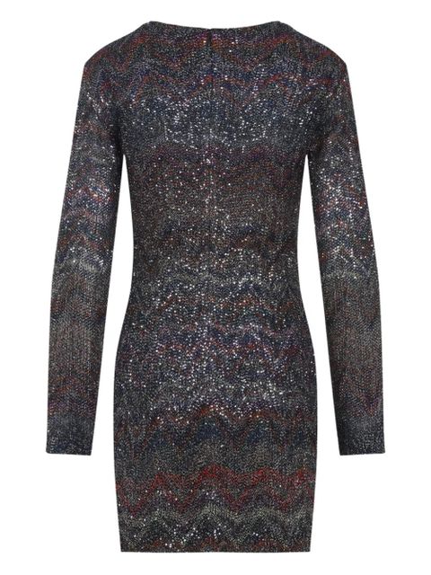 Missoni zigzag-knit sequinned mini dress - Black - zdjęcie produktu nr 2