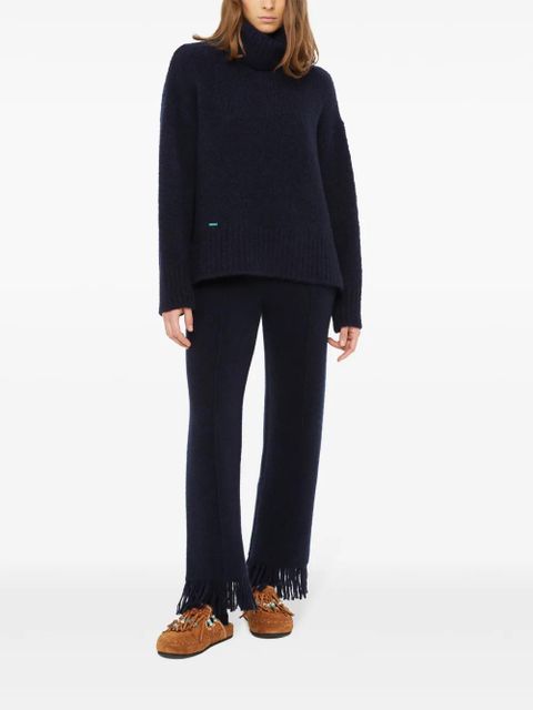 Alanui logo-plaque knitted jumper - Blue