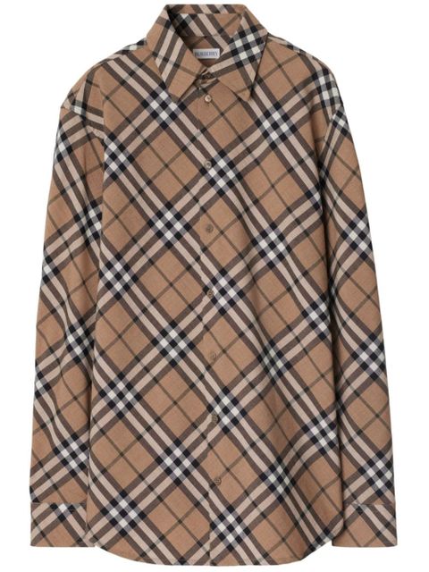 Burberry check-pattern poplin shirt - Neutrals - zdjęcie produktu nr 1