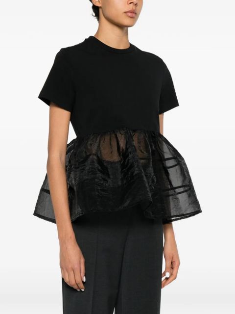 Cecilie Bahnsen David ruffled peplum T-shirt - Black