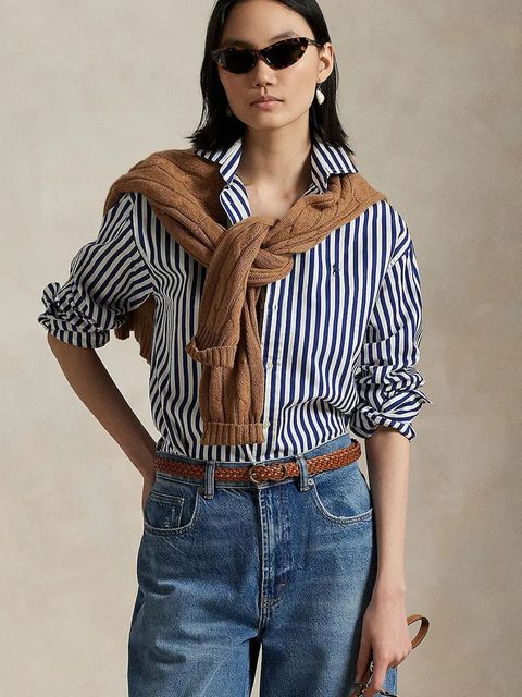 Polo Ralph Lauren koszula bawełniana damska kolor niebieski relaxed z kołnierzykiem klasycznym 211910743 - zdjęcie produktu nr 1