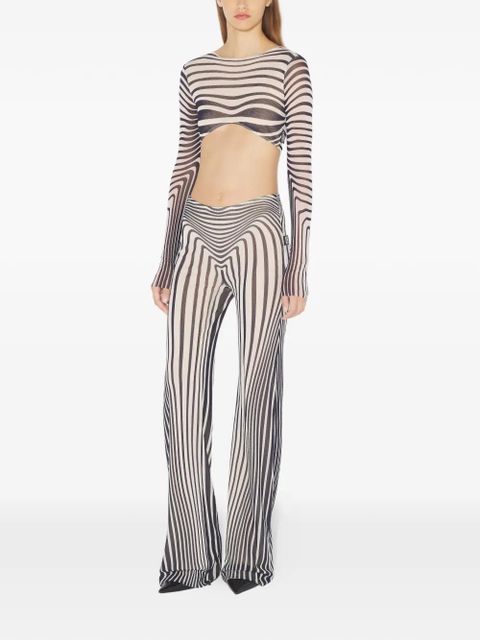 Jean Paul Gaultier elasticated morphing-stripes trousers - White
