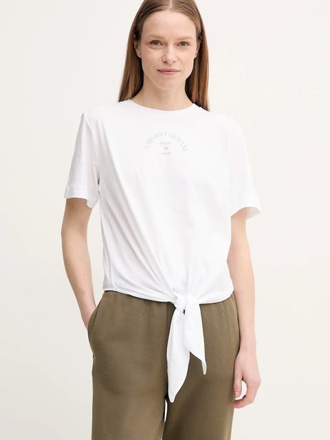 Emporio Armani t-shirt bawełniany damski kolor biały EW000894 AF12567 - zdjęcie produktu nr 1