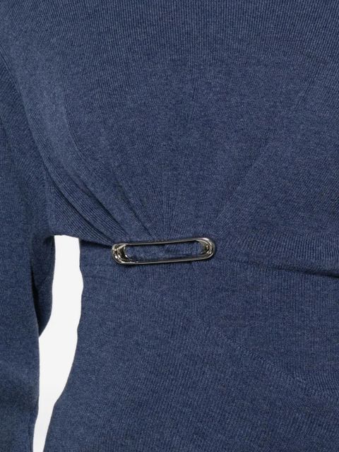 Lanvin safety-pin knitted top - Blue