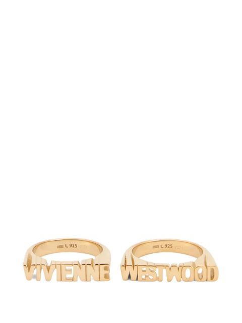 Vivienne Westwood logo-detail ring (set of two) - Gold - zdjęcie produktu nr 1