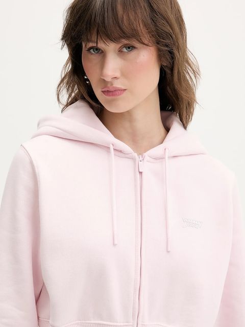 Tommy Jeans bluza damska kolor różowy z kapturem gładka DW0DW21943