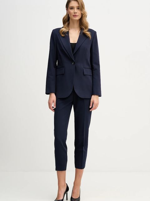 Sisley marynarka kolor granatowy jednorzędowa gładka 2KVXLW025 - zdjęcie produktu nr 2