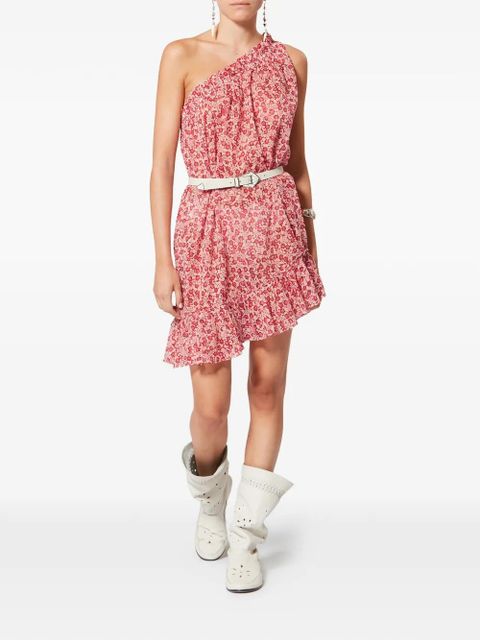 MARANT ÉTOILE Estella one-shoulder floral-print dress - Red - zdjęcie produktu nr 2