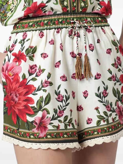 FARM Rio floral drawstring shorts - Neutrals