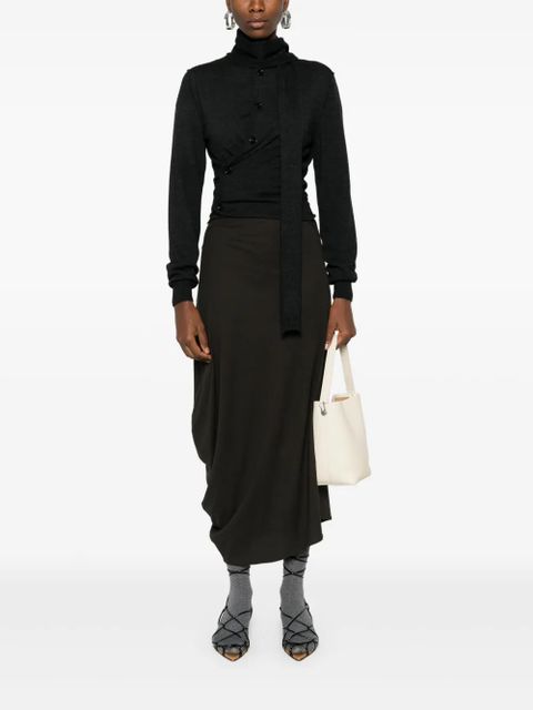 LEMAIRE scarf-detail cardigan - Grey