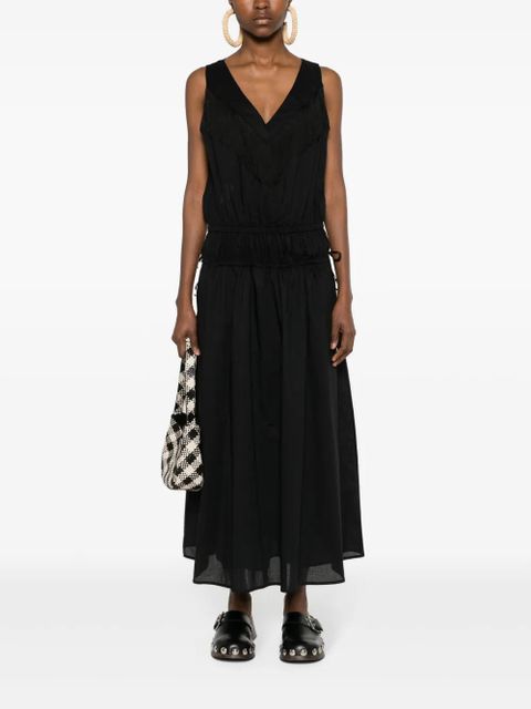 PINKO fringe-detail cotton midi dress - Black - zdjęcie produktu nr 2