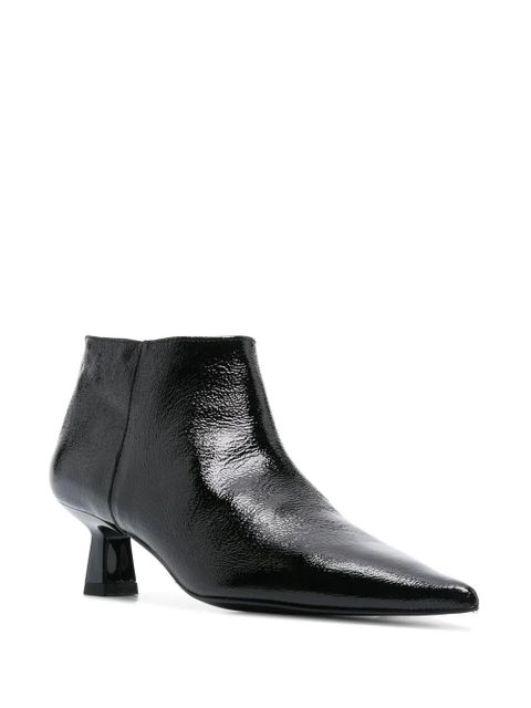 GANNI point-toe 50mm crop boots - Black