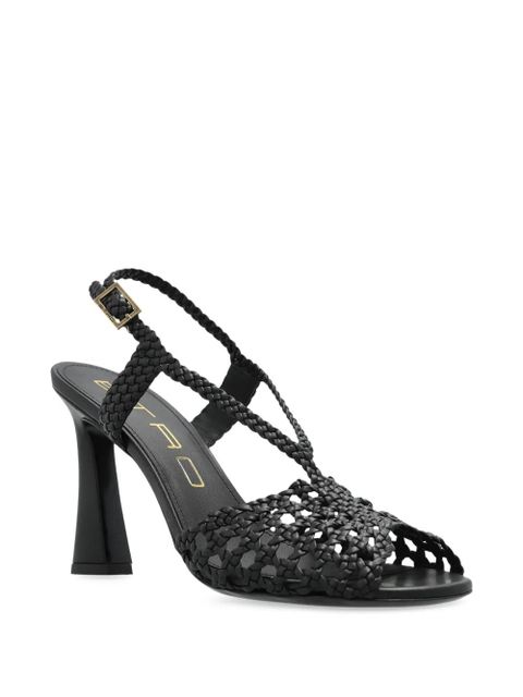 ETRO 100mm woven heeled sandals - Black - zdjęcie produktu nr 2