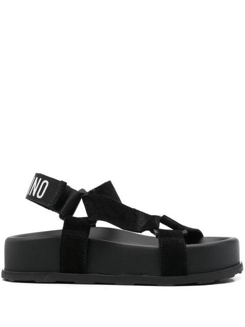 Moschino logo-embroidered sandals - Black - zdjęcie produktu nr 1