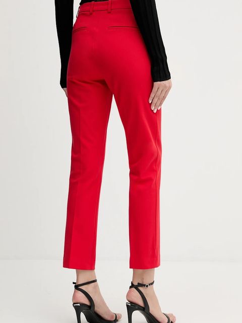 Tommy Hilfiger spodnie damskie kolor czerwony dopasowane medium waist WW0WW48350