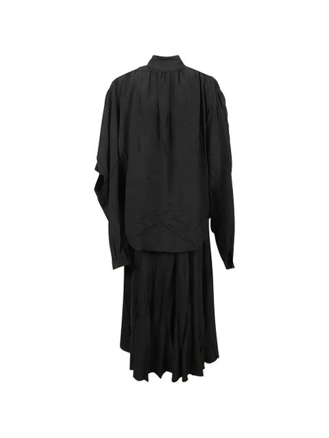 Balenciaga crinkled-effect scarf-collar midi dress - Black - zdjęcie produktu nr 2