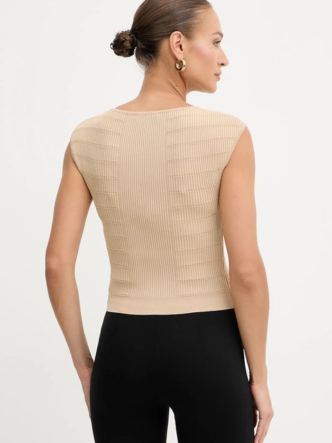 Guess top EVANGELINE damska kolor beżowy gładka W5YR12 Z0130