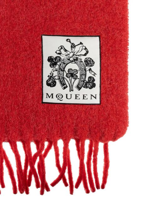 Alexander McQueen wool-blend scarf - Red