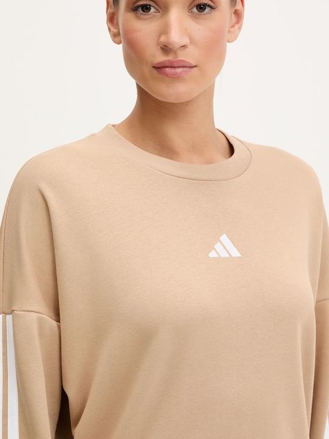 adidas bluza 3-Stripes damska kolor beżowy z aplikacją JX7629